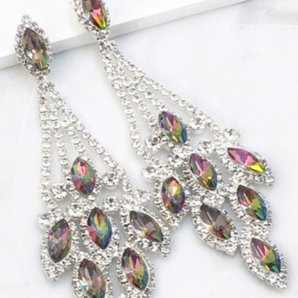 Jewelry - Mystic Topaz Crystal Chandelier Event Earrings Jewelry - Mystic Topaz Crystal Chandelier Event Earrings